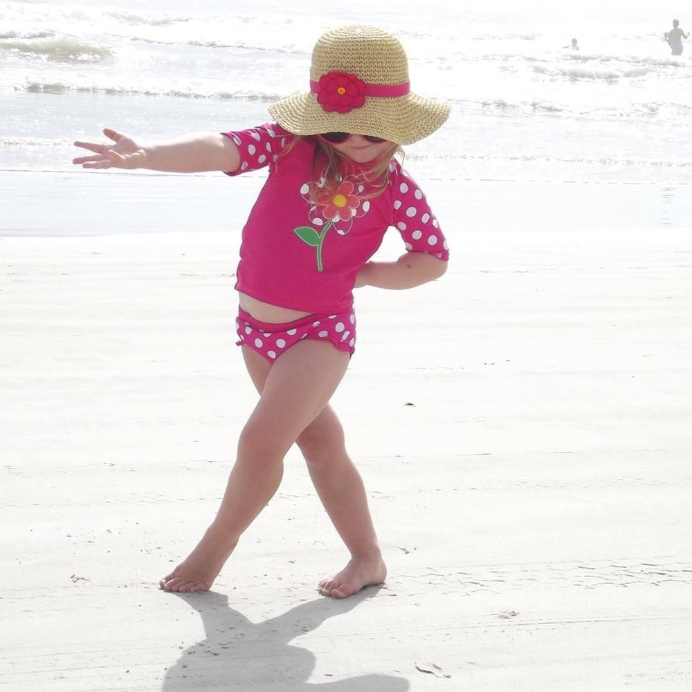 Gymboree Girls Straw Sun Hat Pink Flower Ribbon Beach Hat Size 5-7